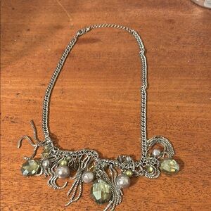 Elegant Silver Necklace with Gem Accents